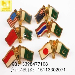 生產(chǎn)各國旗徽章、中國國旗徽章、交叉國旗襟章