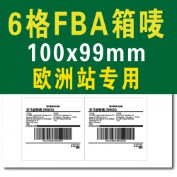 歐洲站6格10*10cm亞馬遜FBA外箱物流倉存轉(zhuǎn)運條碼標(biāo)簽